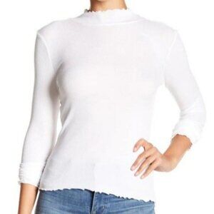 ABOUND Lettuce Edged Knit Top ivory Sz XXL NEW